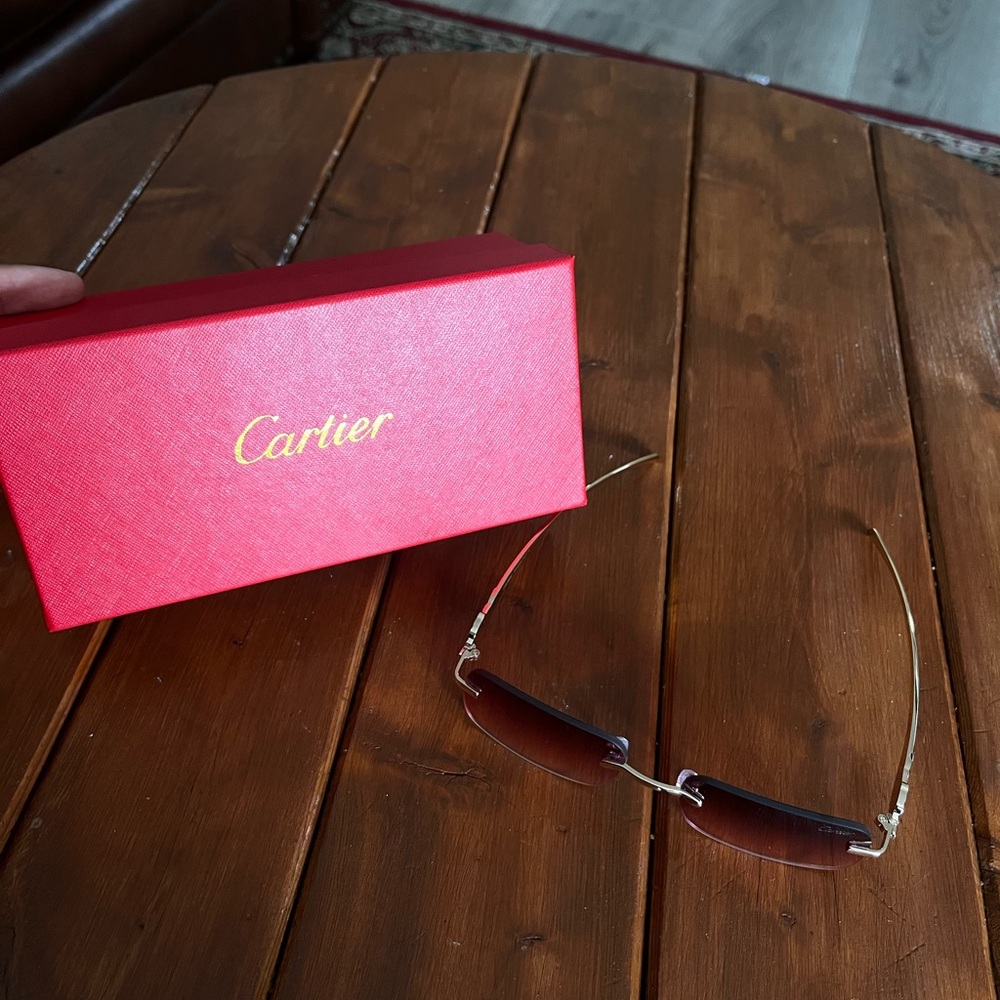 Cartier Gold and Brown Women's Sunglasses